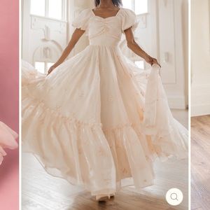 Isabella floral embroidered gown